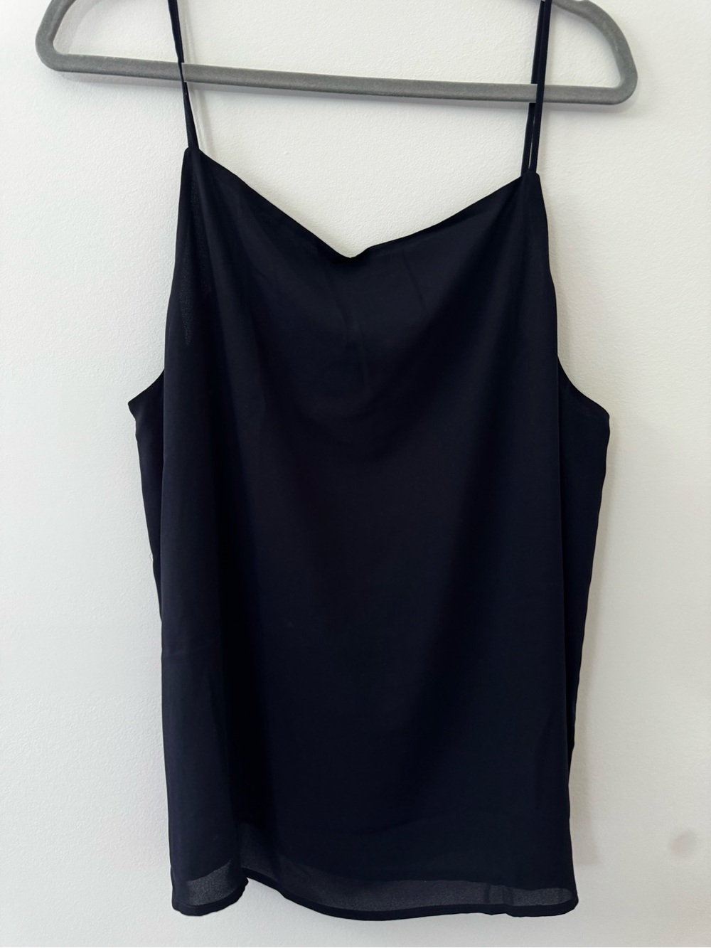 LOFT Navy Blue Satin Slip Cami with Spaghetti Straps